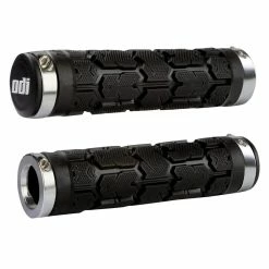 ODI Grips Rogue Lock-On Bonus Pack - Grips VTT - Noirs/Argentés